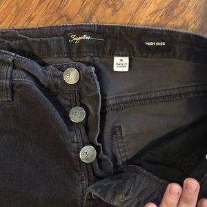 Corduroy navy pants button up